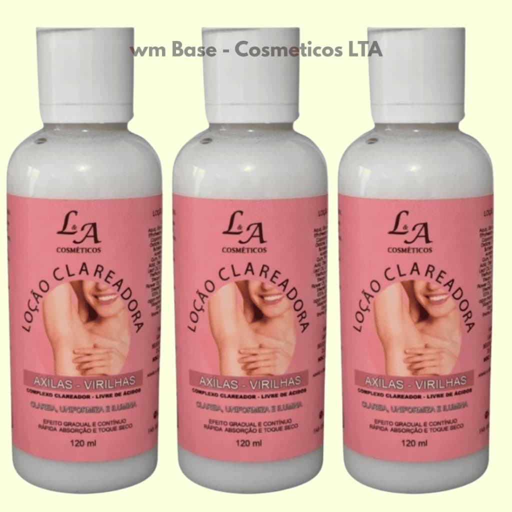 Kit 1 2 ou 3 Loção Clareadora Axilas e Virilhas L&A 120ml Clareamento Diário Qualidade Premium