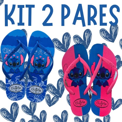 Kit 2 Pares de Chinelo Stitch Barato Confortável