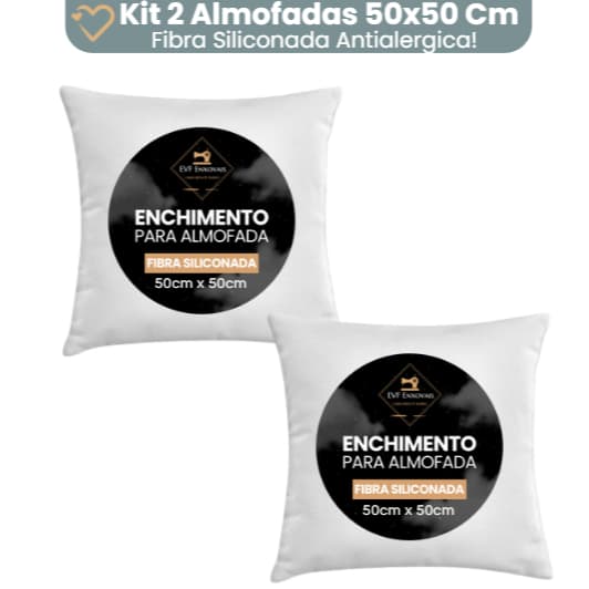 Enchimento Almofada Refil 50x50 Silicone Antialergico Kit 2 Unidades