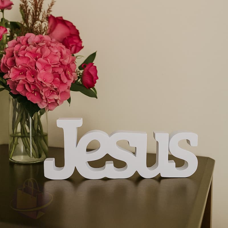 Placa decorativa JESUS  Decoração para estantes sala quarto  plaquinhas decorativo