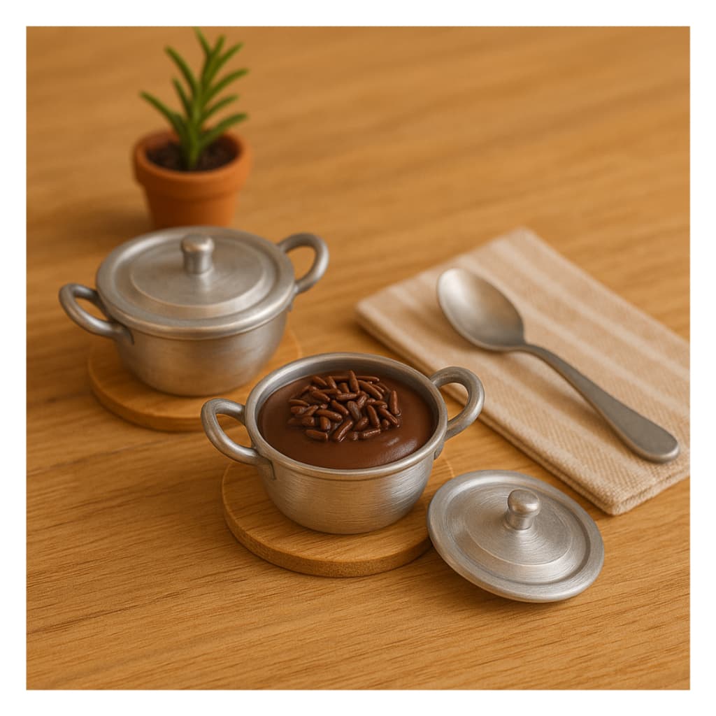 Mini caçarola de alumínio com 2 alças - 6,5 cm