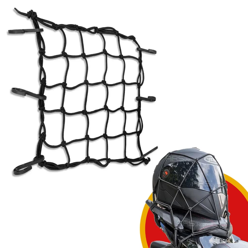 Rede Elástica Capacete Moto Tela Redinha 42 X 42 E 35 X 35 C/ Ganchos