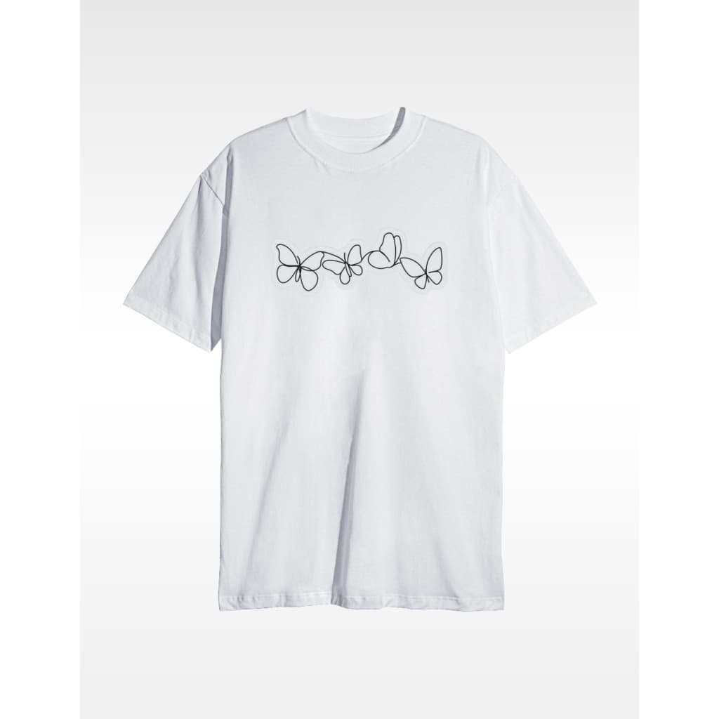 Camiseta Baby Look 100% Algodão Butterflies