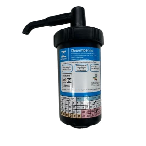 Filtro de Água Copo Preto para Torneira Cozinha Gourmet com Refil Carvão Ativado Blindado Universal