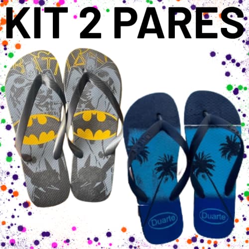 Kit 2 Pares de Chinelo Masculino Adulto Antiderrapante Promocao