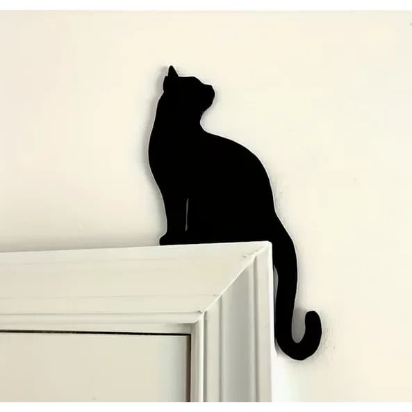 Gato Decorativo para Batente de Porta - Decoração Casa Quartos Banheiros