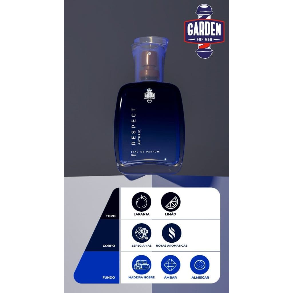 Perfume Respect Antúrio Lótus Gardênia Açucena da Garden for Men 50ml