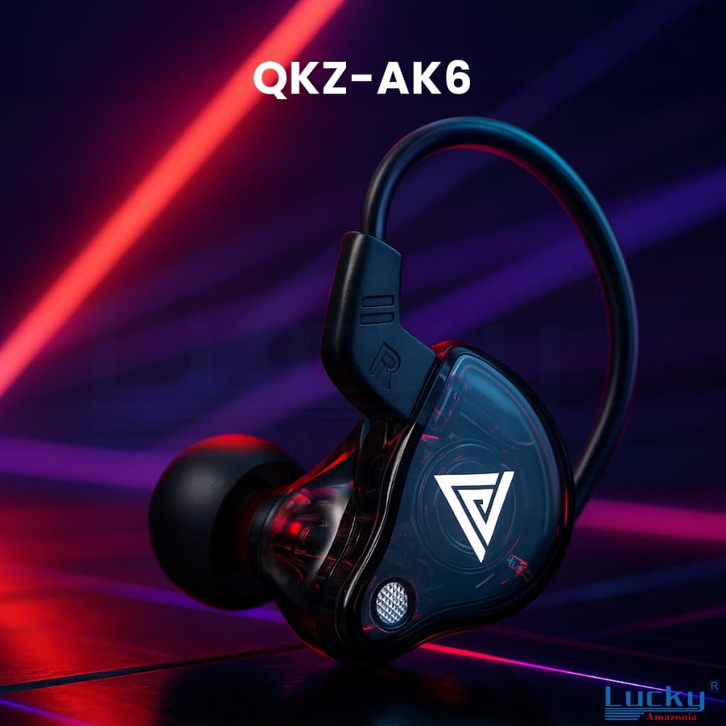 Fone de Ouvido com Fio QKZ AK6 Gamer Intra Auricular P2 3.5mm Microfone Áudio PC Celular Música