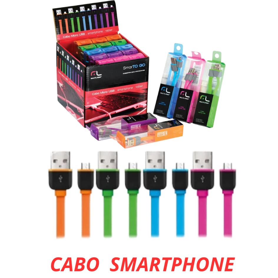 CABO CARREGADOR  SMARTPHONE DE CELULAR CONECTOR  USB - CABO CELULAR  - CONVERSORES
