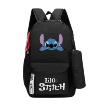Mochila com estonjo de Costa infantil juvenil escolar de estitch menina