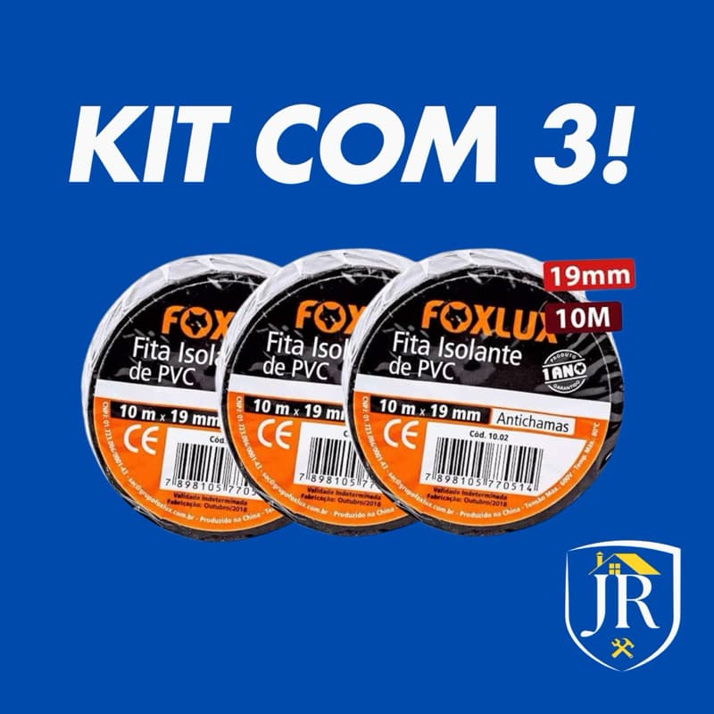 KIT FITA ISOLANTE FOXLUX COM 3 PEÇAS 10 METROS