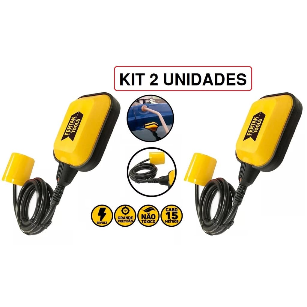 Boia de Nível Elétrica *KIT 2 Unidades* Fertak 25A Automática Bivolt