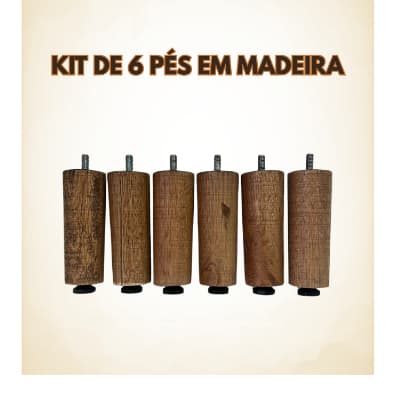Pe de madeira cama Box  11 cm com regulador.kit 6 un madeira tratada e envernizada.