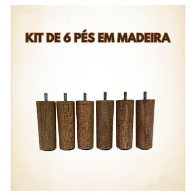 Pe de madeira  Cama Box 11cm. kit 6 un MADEIRA TRATADA E ENVERNIZADA.