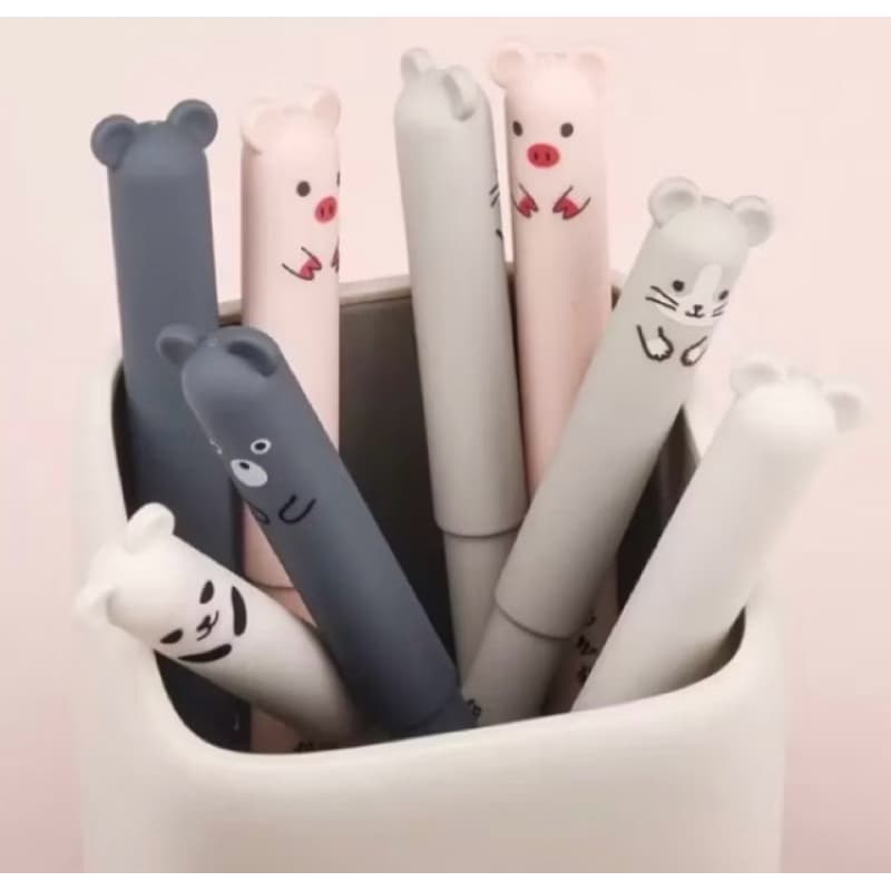 Caneta Apagável Bichinhos - Porquinho,Urso,Ratinho e Panda