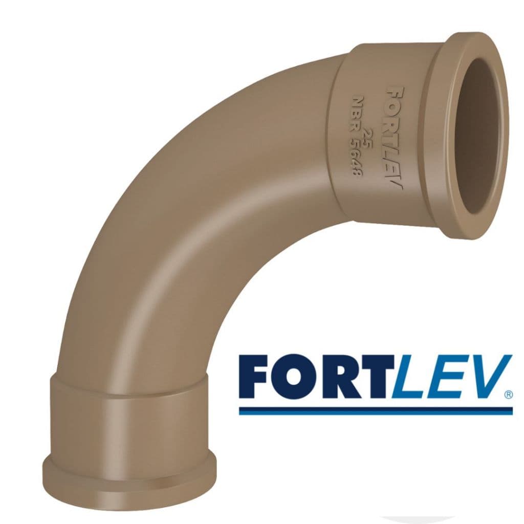 Kit Curva Soldavel 25mm 90º Graus PVC Marrom Agua Fria Fortlev Oferta