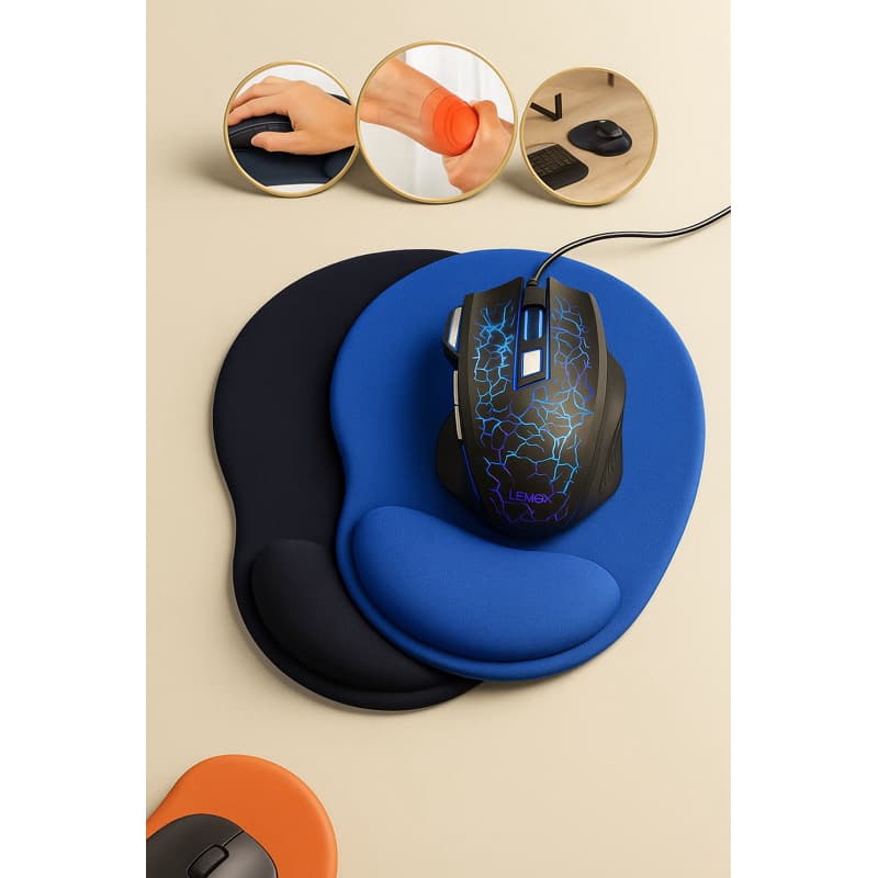 Mousepad Ergonômico com Apoio de Punho | Almofada Confortável Home Office