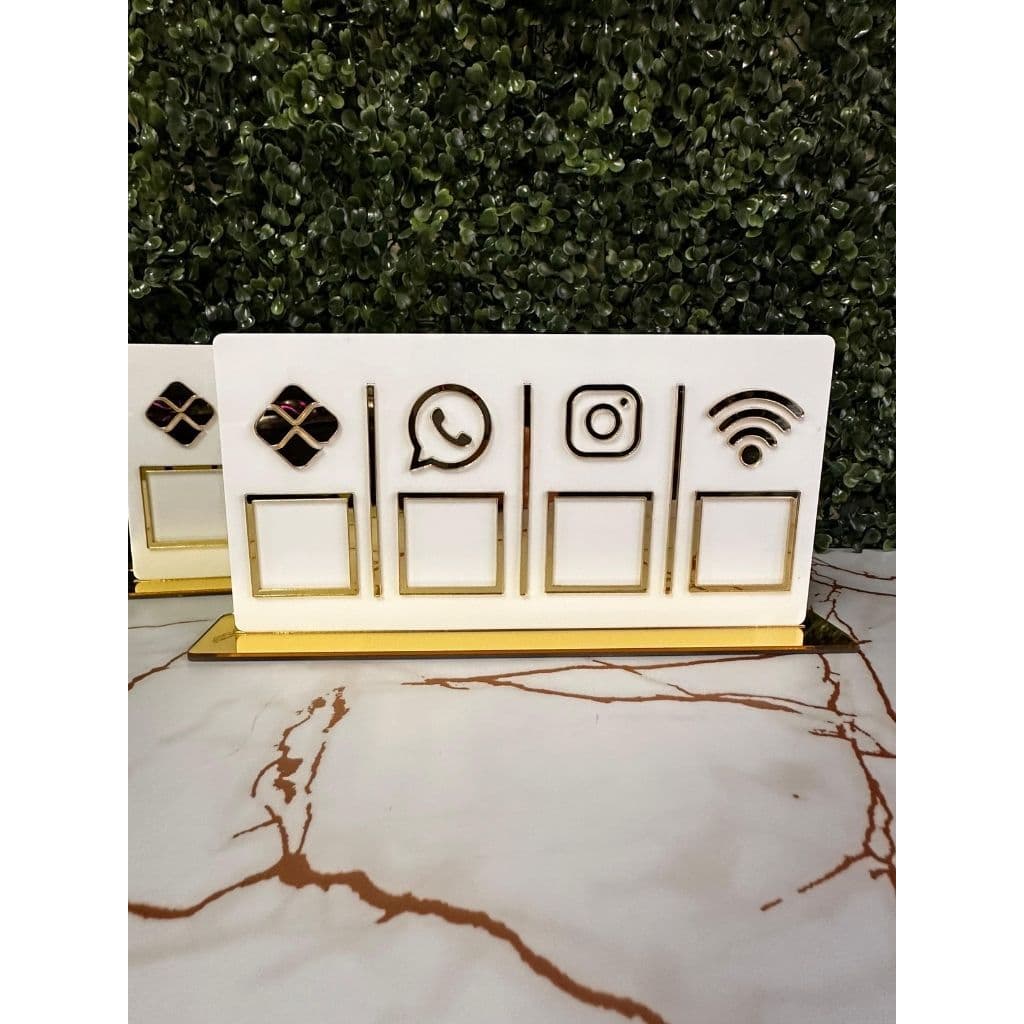 Placa Pix 4 QR Code em Acrílico [SEM LOGO] - Display  Mesa