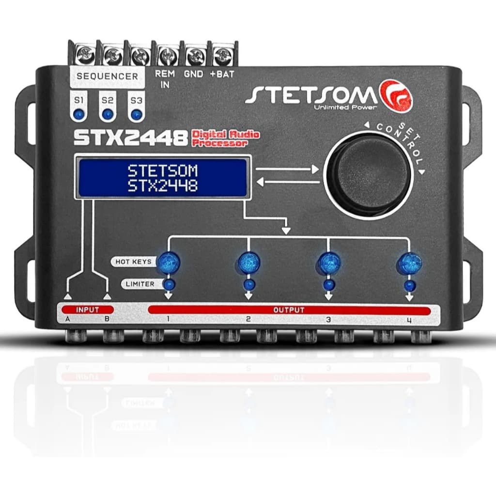 Processador Crossover De Áudio Digital Stetsom Stx2448 Com sequenciaor