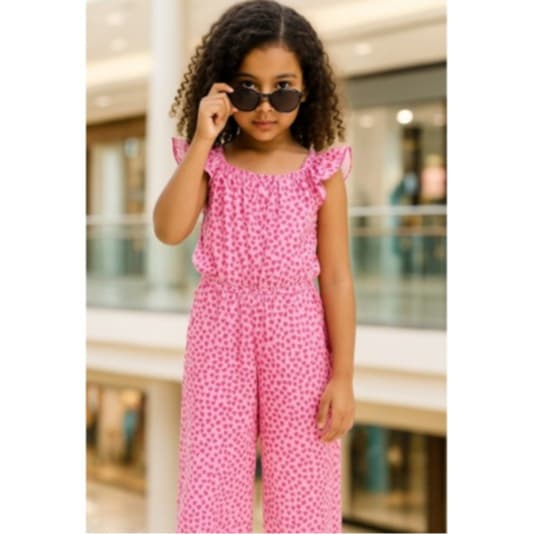 Macacão Feminino Infantil de Alça Verão