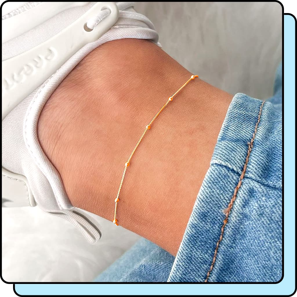 Tornozeleira Ouro 18k Feminina Folheada Bolinhas Venezianas Tornozeleiras Feminino