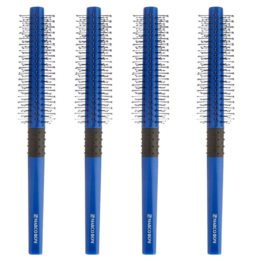 Kit 4 Escova De Cabelo Marco Boni Cilíndrica Com Cerdas em V - Azul