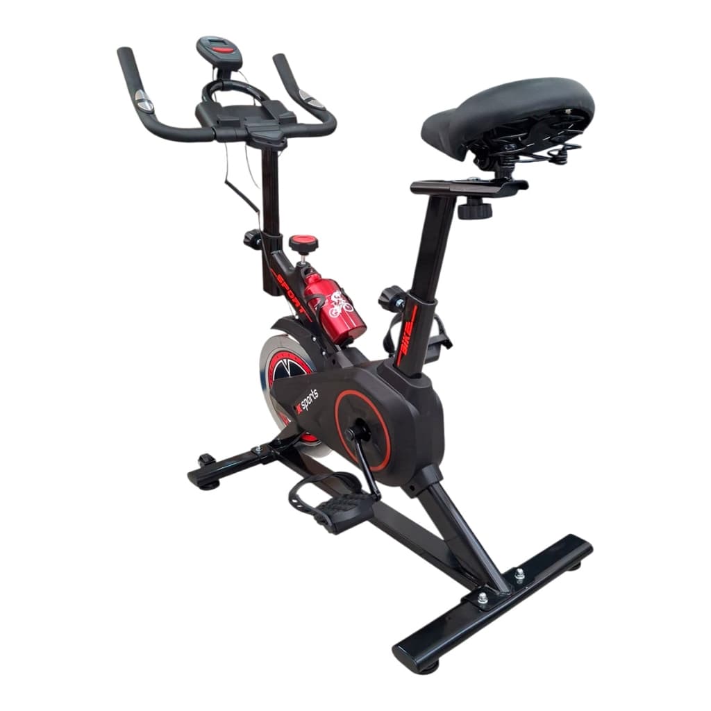 Bicicleta Bike Ergometrica Spinning Monitor Cardíaco Com Monitor LCD e Brinde Squezee Vermelho