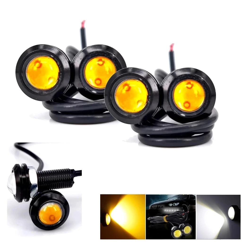 kit olho de LED PARA CARRO mini led 4 Luz De Grade AMARELO OU BRANCO olho de aguia parachoque 9W 18M