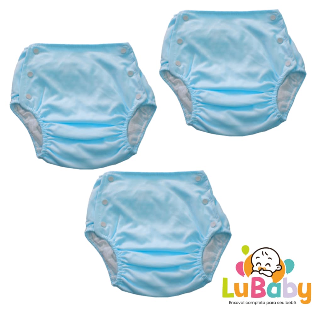 Kit 3 Calças Plástica de Bebê Cueca e Calcinha de Treinamento Infantil Crianças