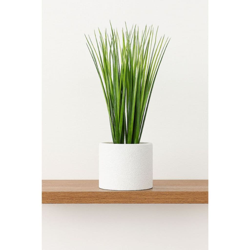 Kit 10 Capim Verde Planta Artificial Realista Buque Folhagem