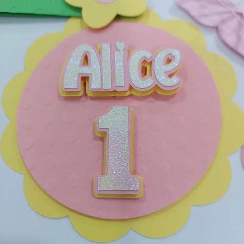 Topo  de Bolo  Jardim Encantado Personalizado com Nome | Jardim Encantado Decorado |  Pronto Entrega | Envio Imediato
