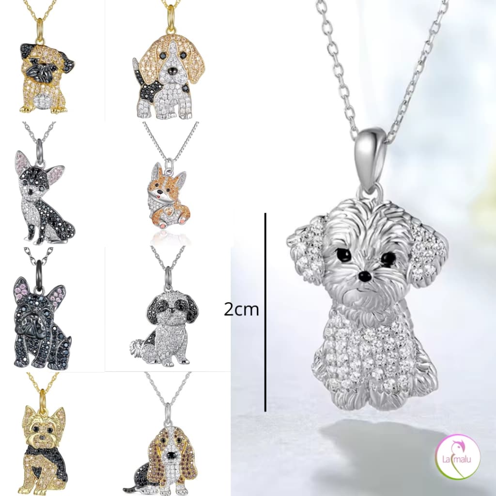 Colar Bijuteria PET Metal Pingente de Cachorro Dog - Várias Raças