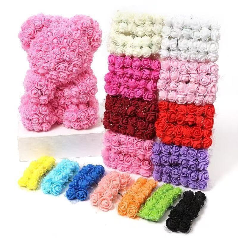 144 Mini Rosas Rosinhas Flores Artificiais fabricadas em Espuma de Eva - Diversas Cores