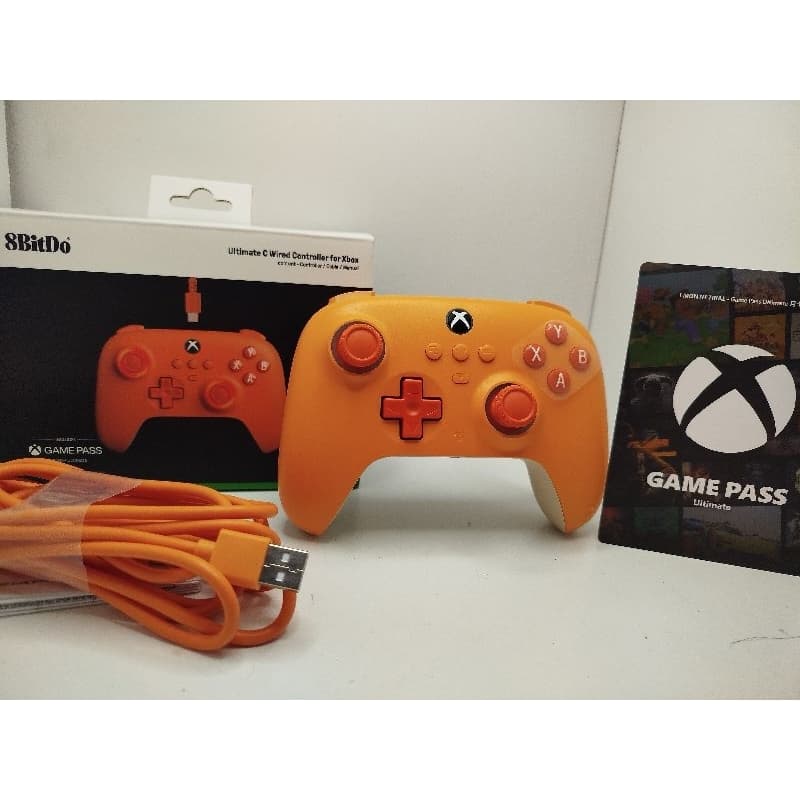Controle Gamer Xbox 8BitDo Ultimate C Com Fio + Game Pass 1 Mês — PC, Xbox Series S/X