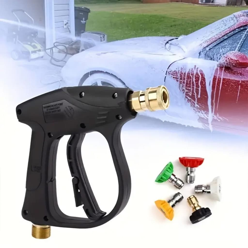 Gatilho Pistola Curta com 5 Bicos Coloridos Engate Rápido 1/4" para Lavadora de Alta Pressão WAP