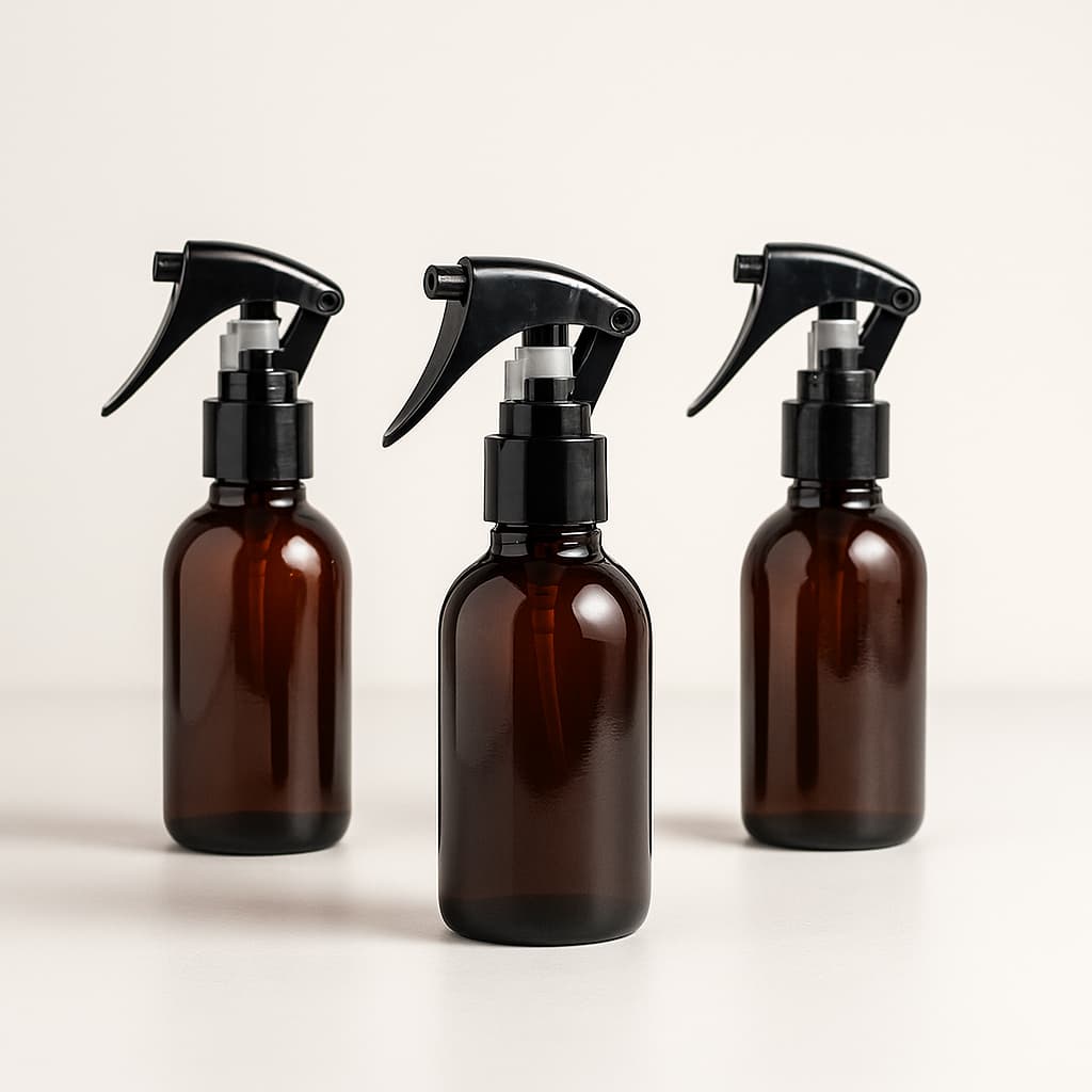 Kit 02 Unidades Frasco Âmbar Borrifador Cabelo Hidratação Spray Gatilho 100mL
