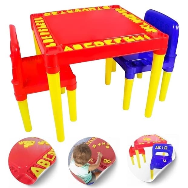 Mesinha Mesa Didática Infantil 2 Cadeiras Tritec - Envio Imediato - Brinde Lapis de Cor