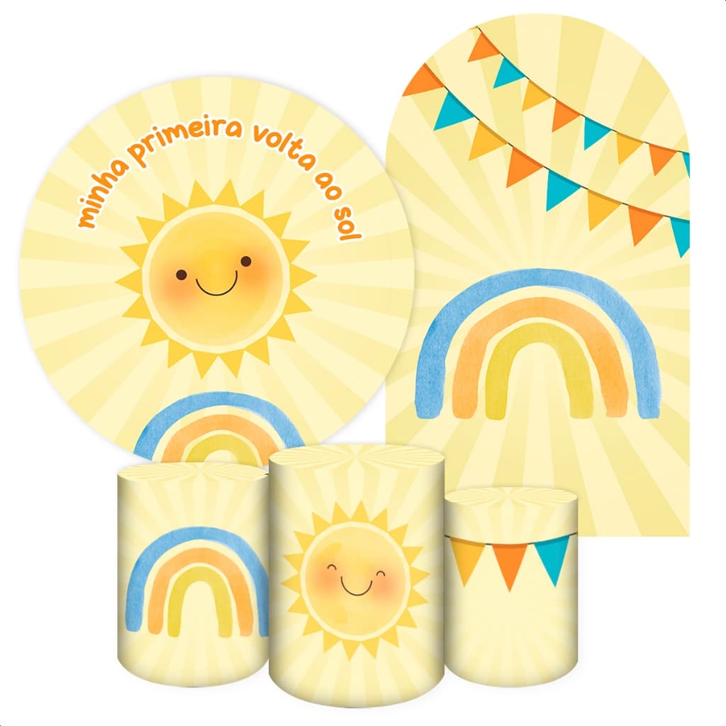 Capas Sublimadas Para Painéis De Decoração Festa Vaários Modelos Tema Bebe 1 Ano Volta Ao Sol