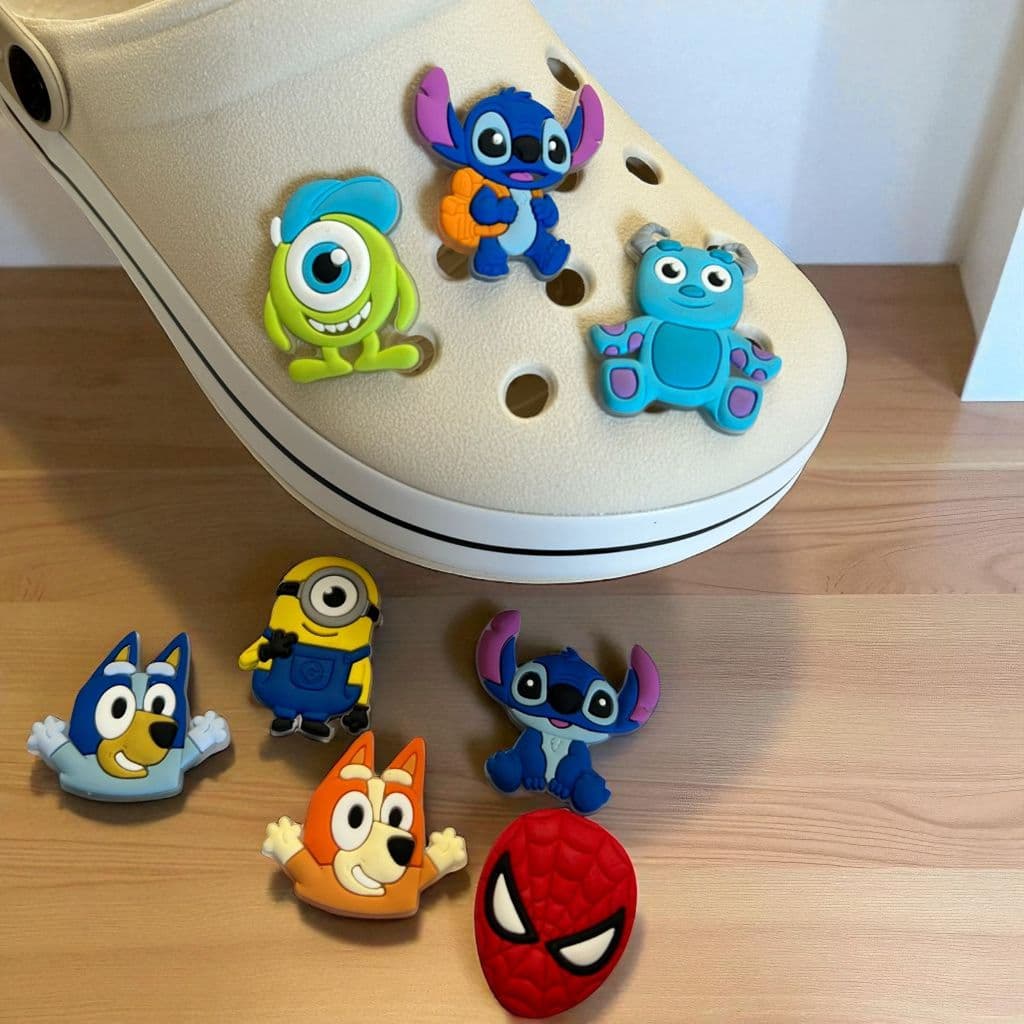 Kit Botons Pins Aplique Para Babuche De Personagens Diversos Emborrachado Decorativo
