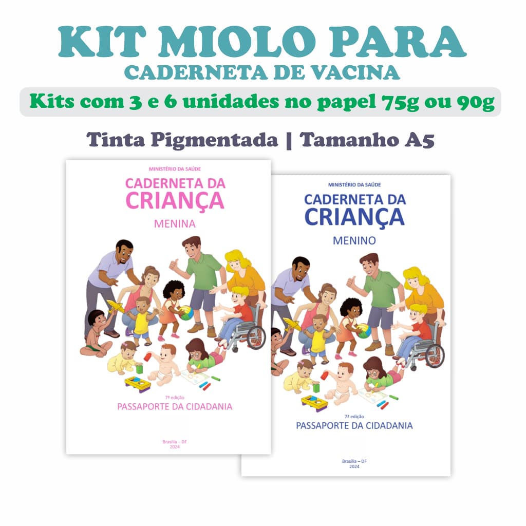 Miolo para Caderneta de Vacina da Criança | Kits Sortidos