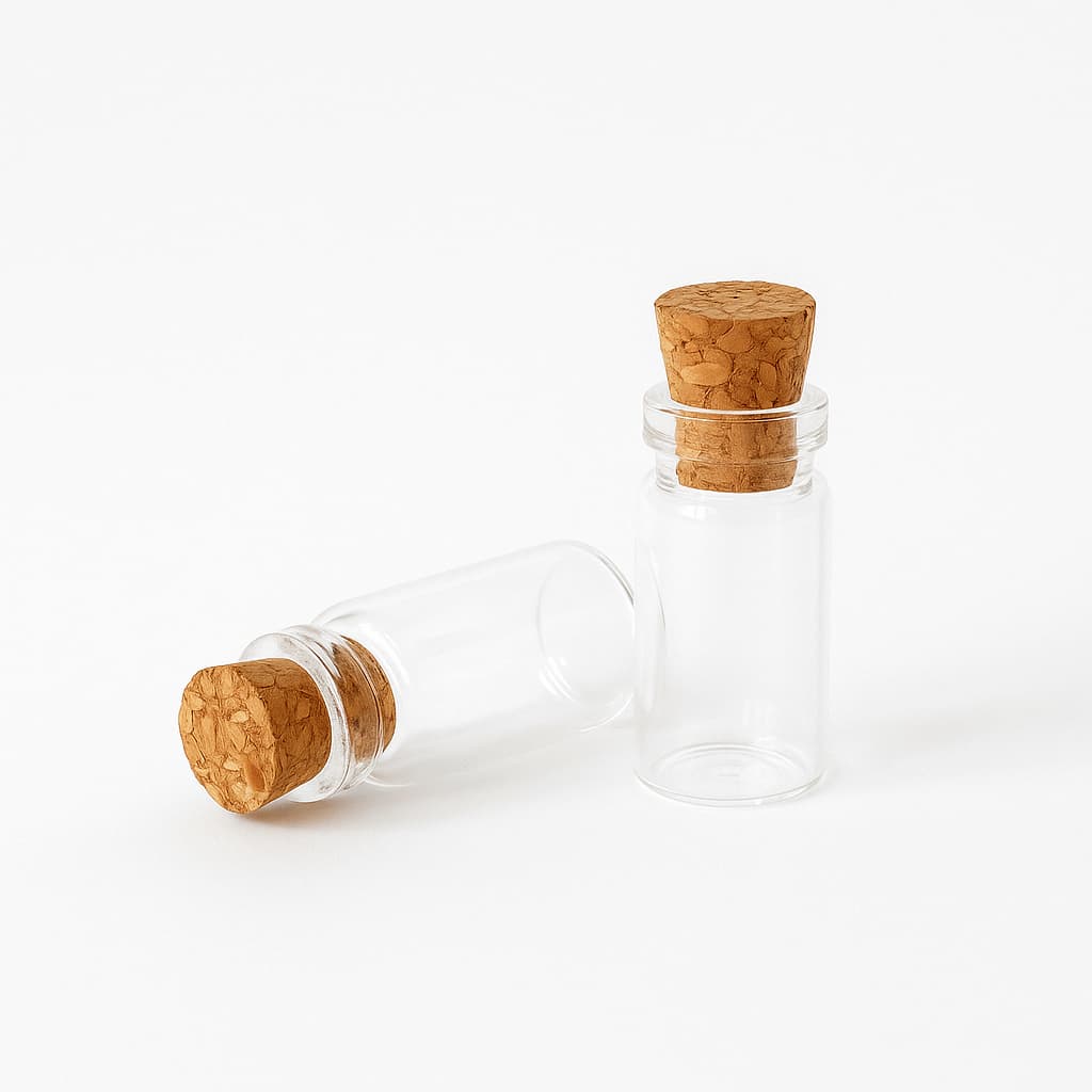 Kit 10 Unidades Conjunto Vidro Penicilina Miniatura Rolha 1mL Lembrancinhas