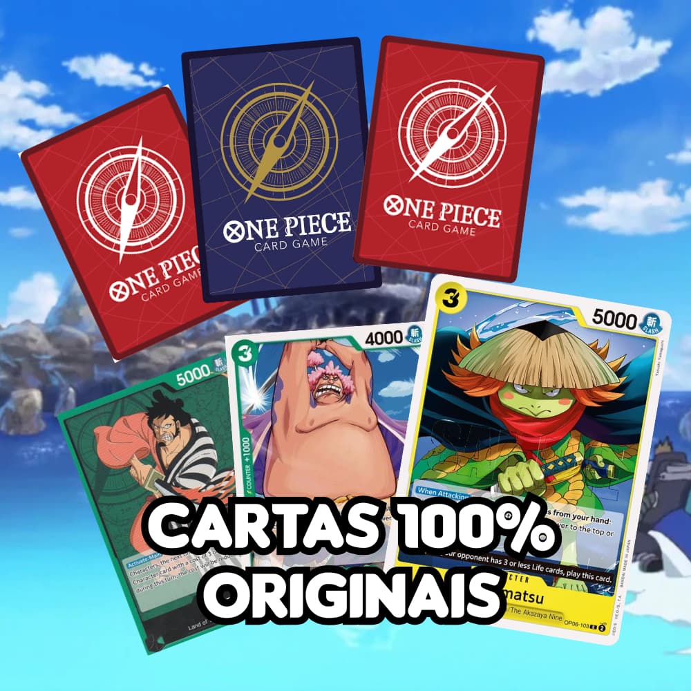 Kit One Piece TCG com Cartas Raras + Brilhante Protegida – Novo e Original!