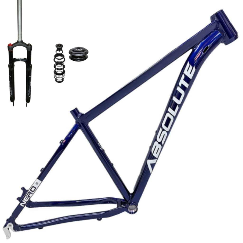 Quadro Aro 29 Nero 5 Alumínio Mtb + Garfo C/Trava Ombro e Ajuste Preload + Caixa Direção 1.1/8*44*30