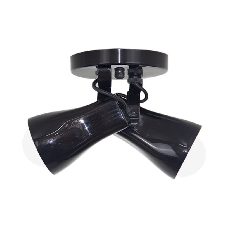 Luminaria de Teto Spot de Sobrepor 2 Lampadas Preto Alpha Iluminação para Sala Quarto Cozinha