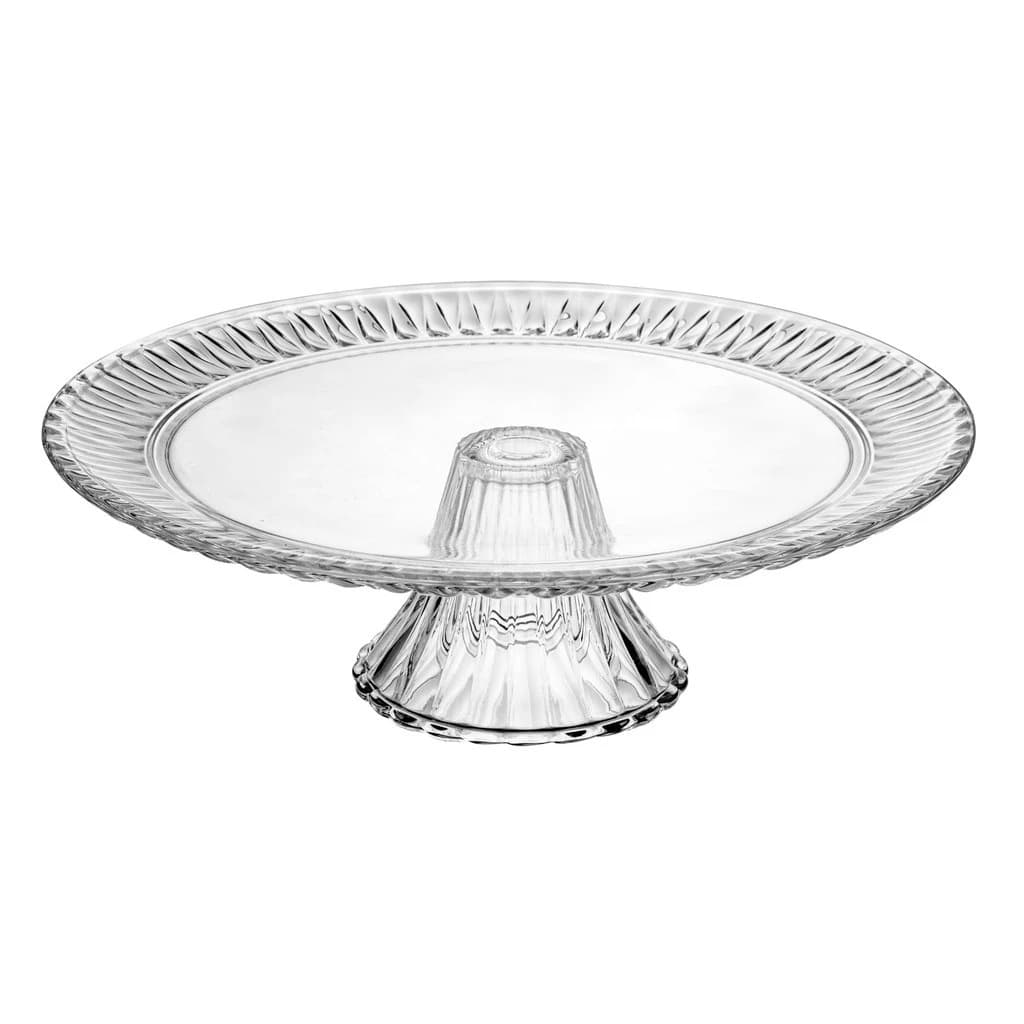 Prato Para Bolo Com Pé Radial Lyor -32cmx32cmx10cm