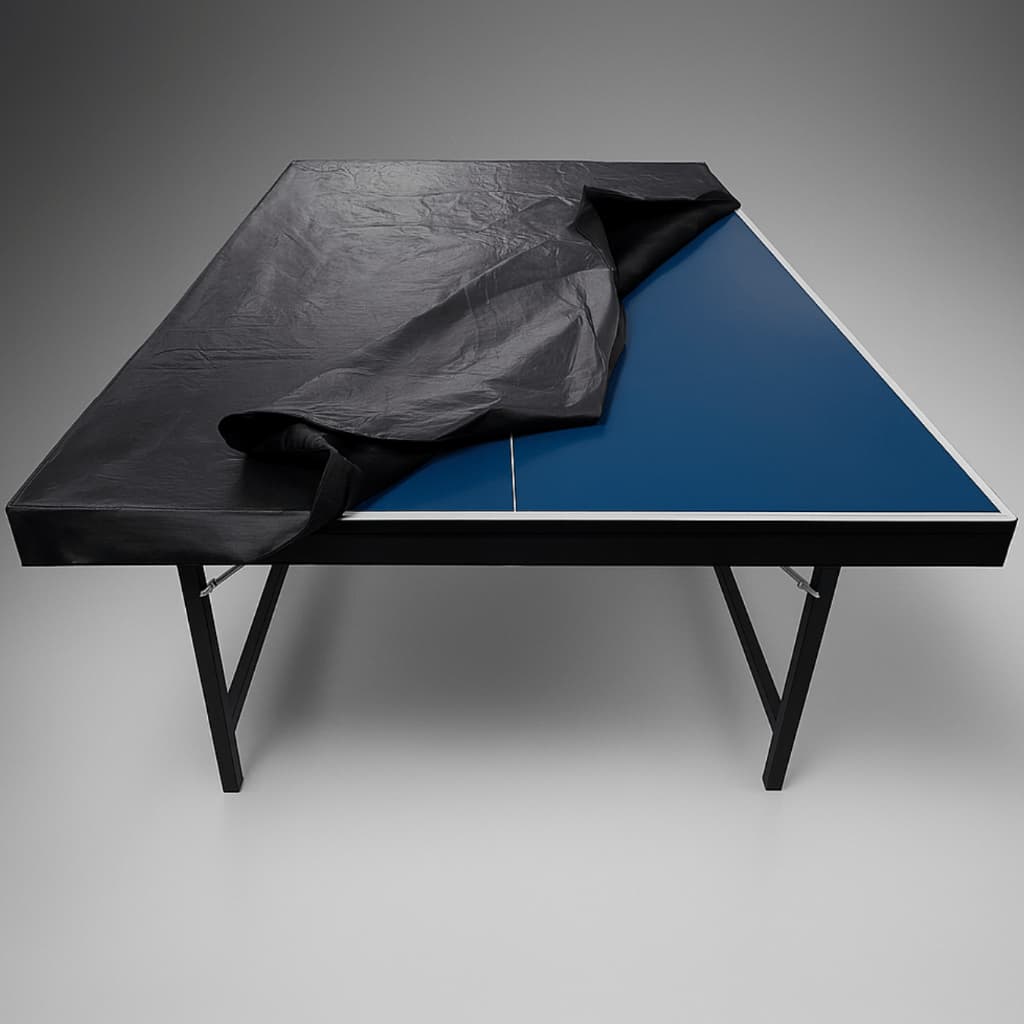 Capa Impermeavel Protetora Anti Poeira Ping Pong Tênis Mesa Corino Com Fixação Preta