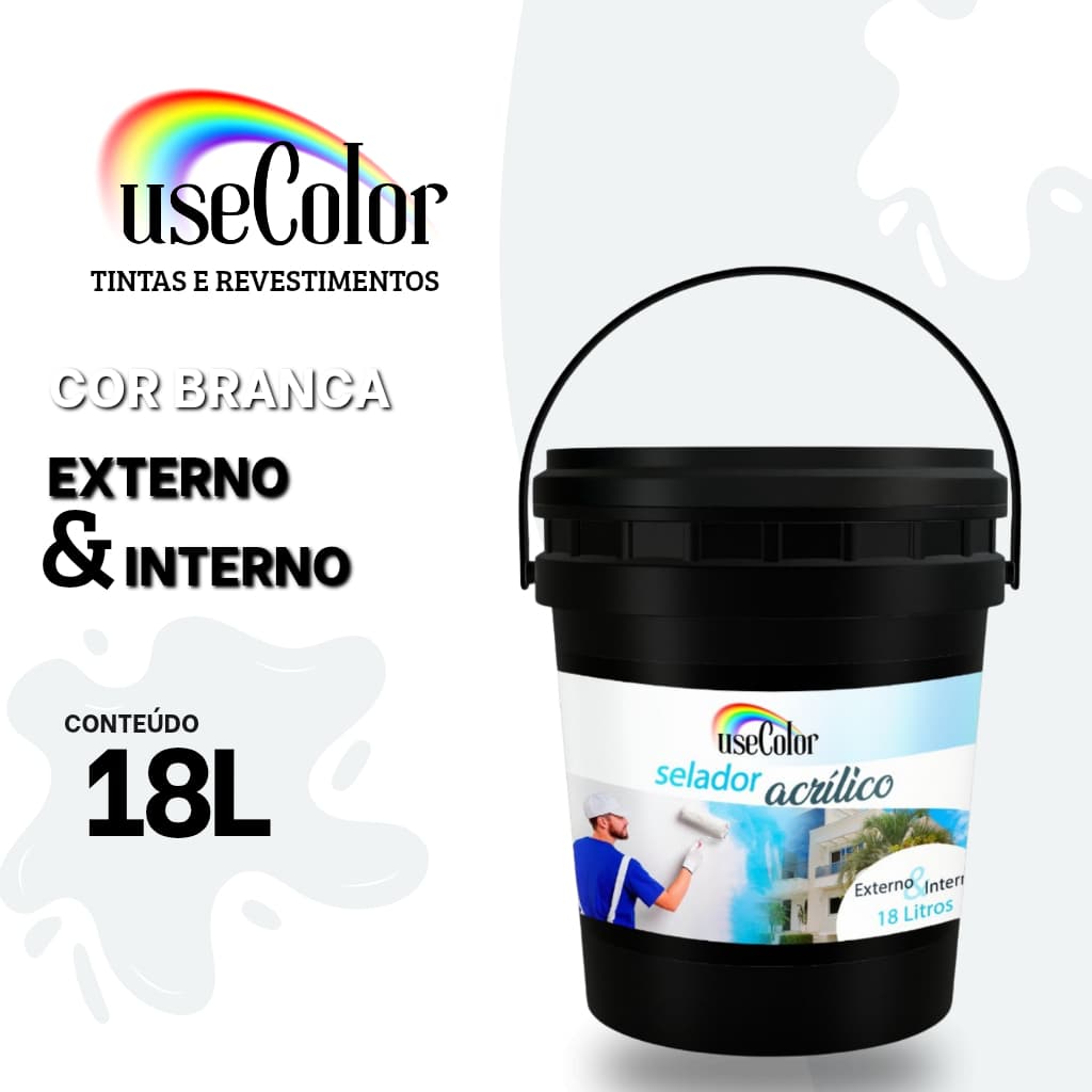 Selador Acrílico Branco Premium 18L Antimofo Acabamentos  Ótima Aderência  Interno e Externo Complemento