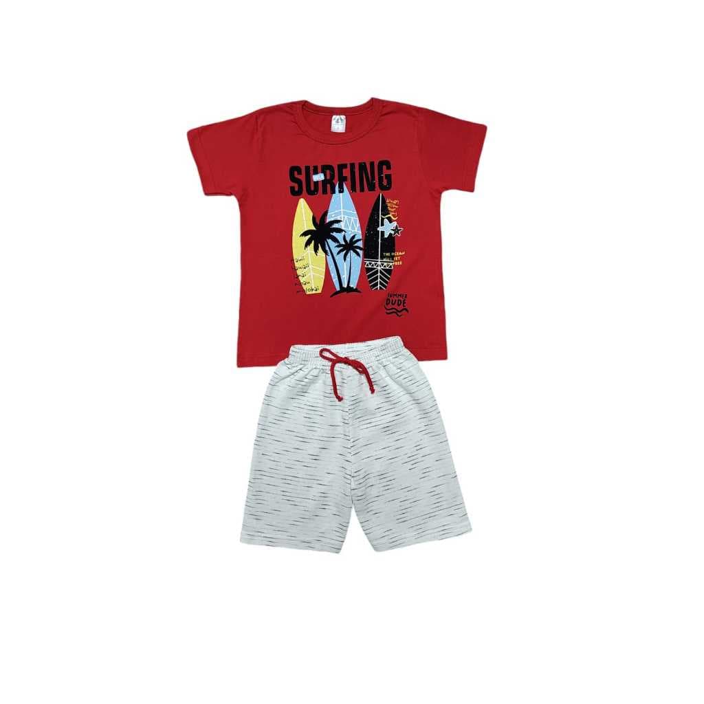 Kit 3 Conjuntos Verão Bermuda E Camiseta Masculino (1 Ao 16)