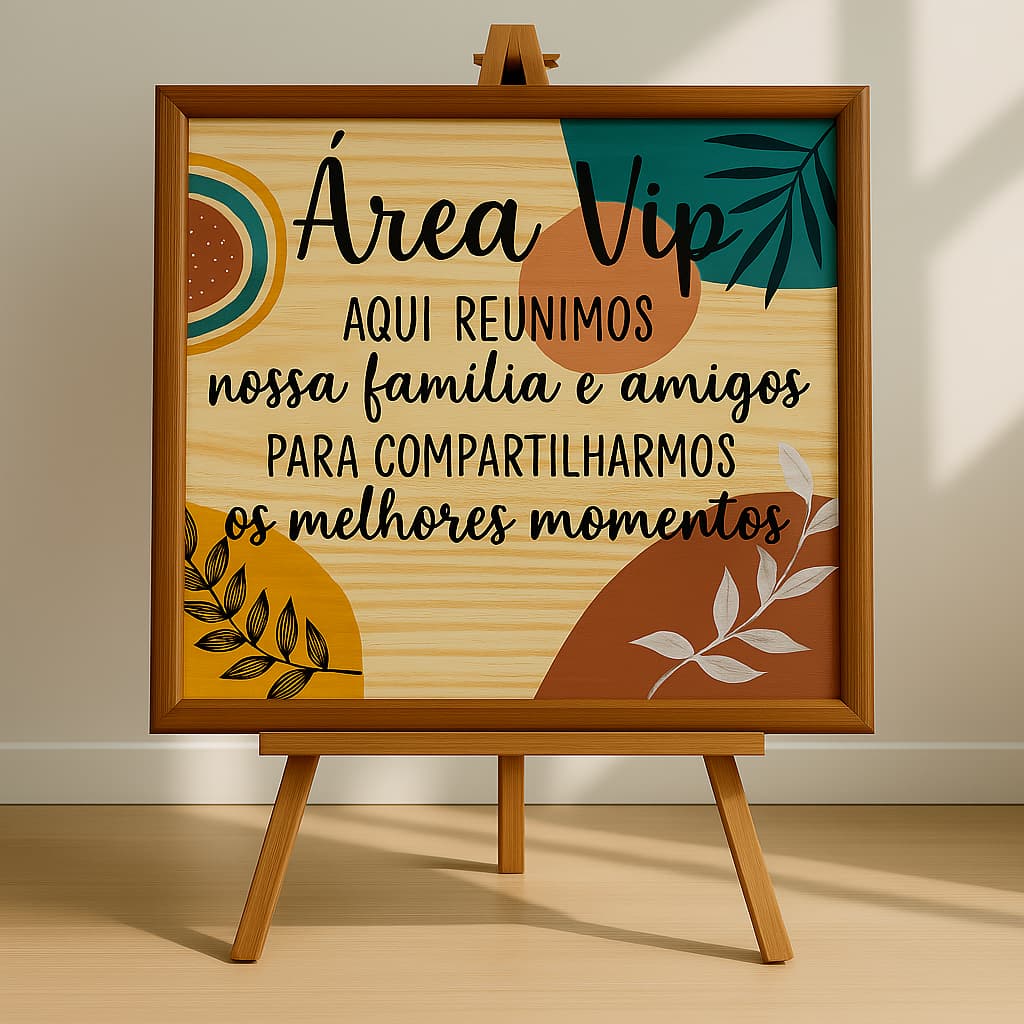 Quadro/Placa Decorativa 30x30 Area Vip,familia,  ideal para area gourmet