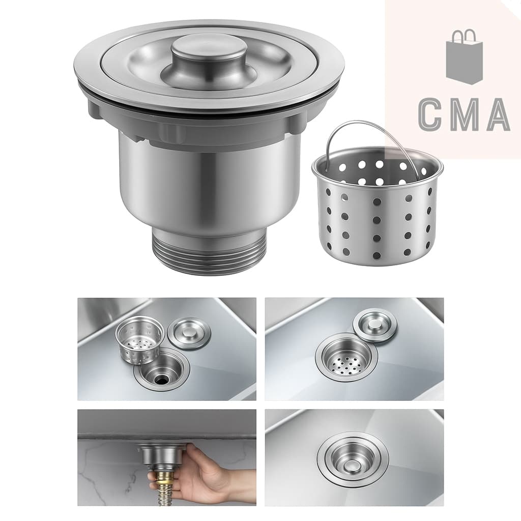 Ralo Válvula Pia Cozinha 4 1/2 Inox 304 Com Cesto Removível